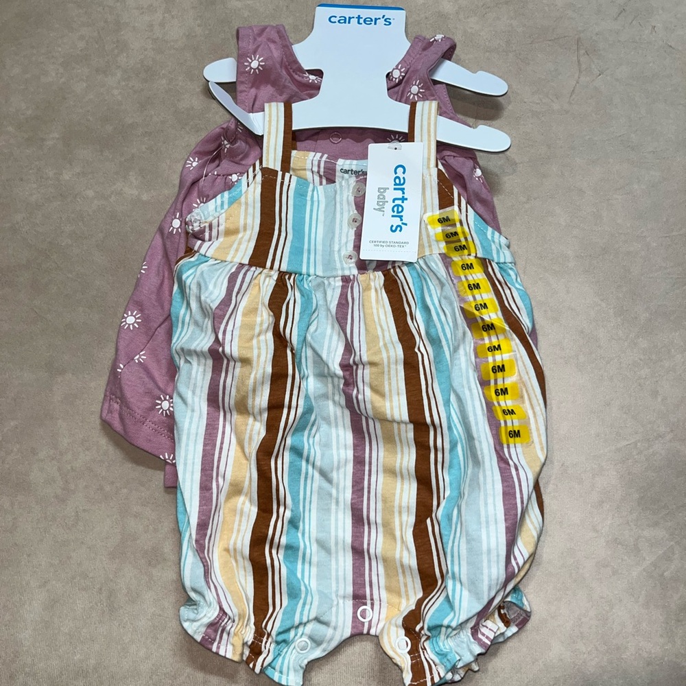 Carter's Baby Striped Romper 2 Piece Set - 2 Outfits